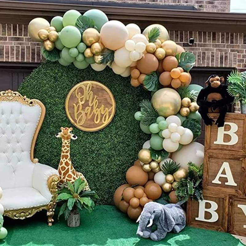 DUILE Sage Green Balloon Garland Kit  163 Pcs  Natural Latex  Jungle Safari Woodland Birthday Decorations  Baby Shower  Wild One Party - Image 3